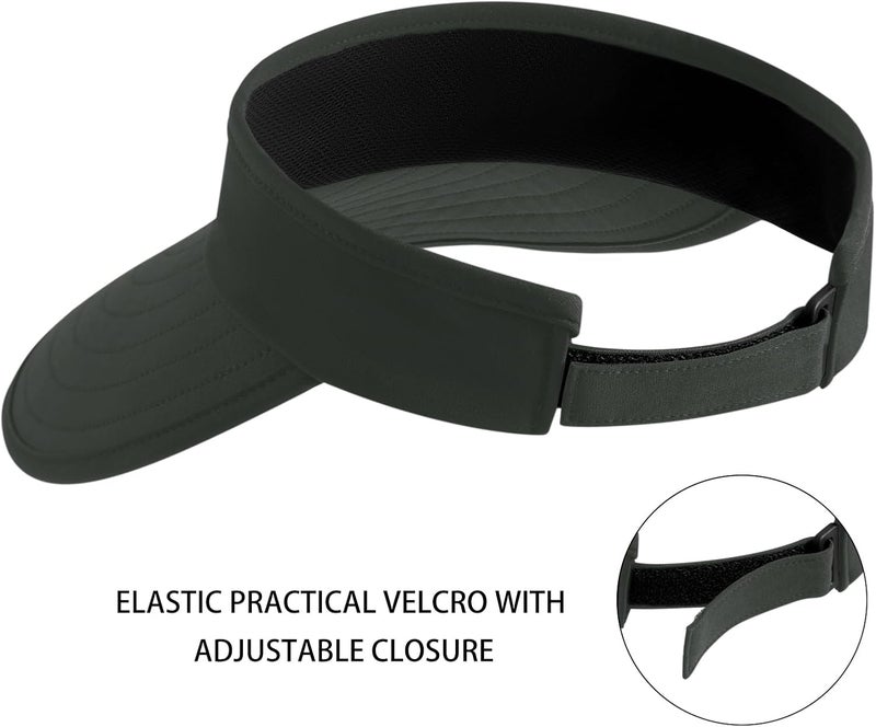 Wander Sun Visor Hats for Women Wide Brim UV Protection Adjustable Large Golf Beach Cap Packable Travel Sport Visor - Image 3